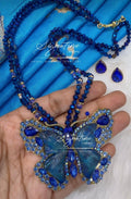 Blue Crystal Butterfly Set