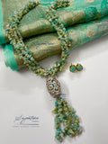 Natural Amazonite Chip Tassel Necklace