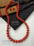 Taiwan Coral Melon Bead Necklace