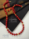 Taiwan Coral Round Bead Necklace