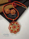 Taiwan Coral Traditional Neck Set