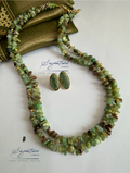 Natural Green Chalcedony Two-Line Set