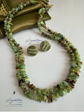 Natural Green Chalcedony Two-Line Set