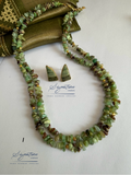 Natural Green Chalcedony Two-Line Set