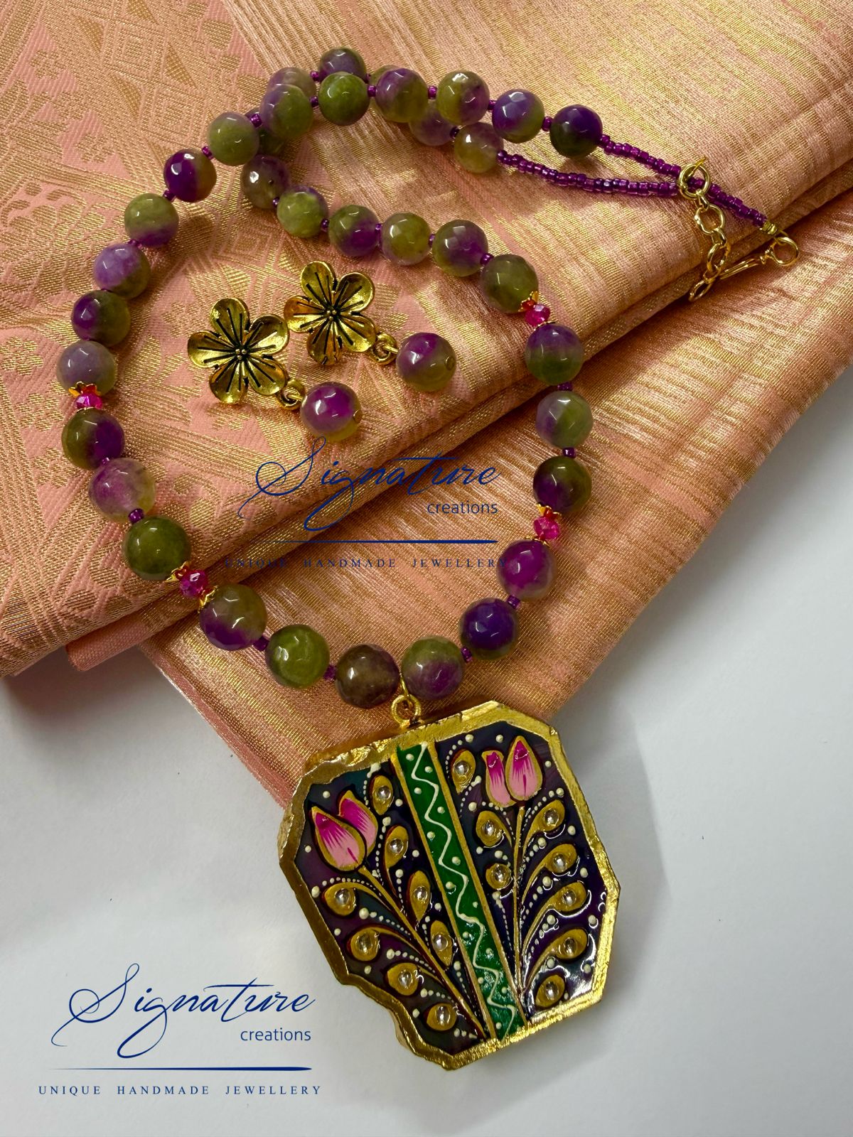 Tanjore Work Agate Set