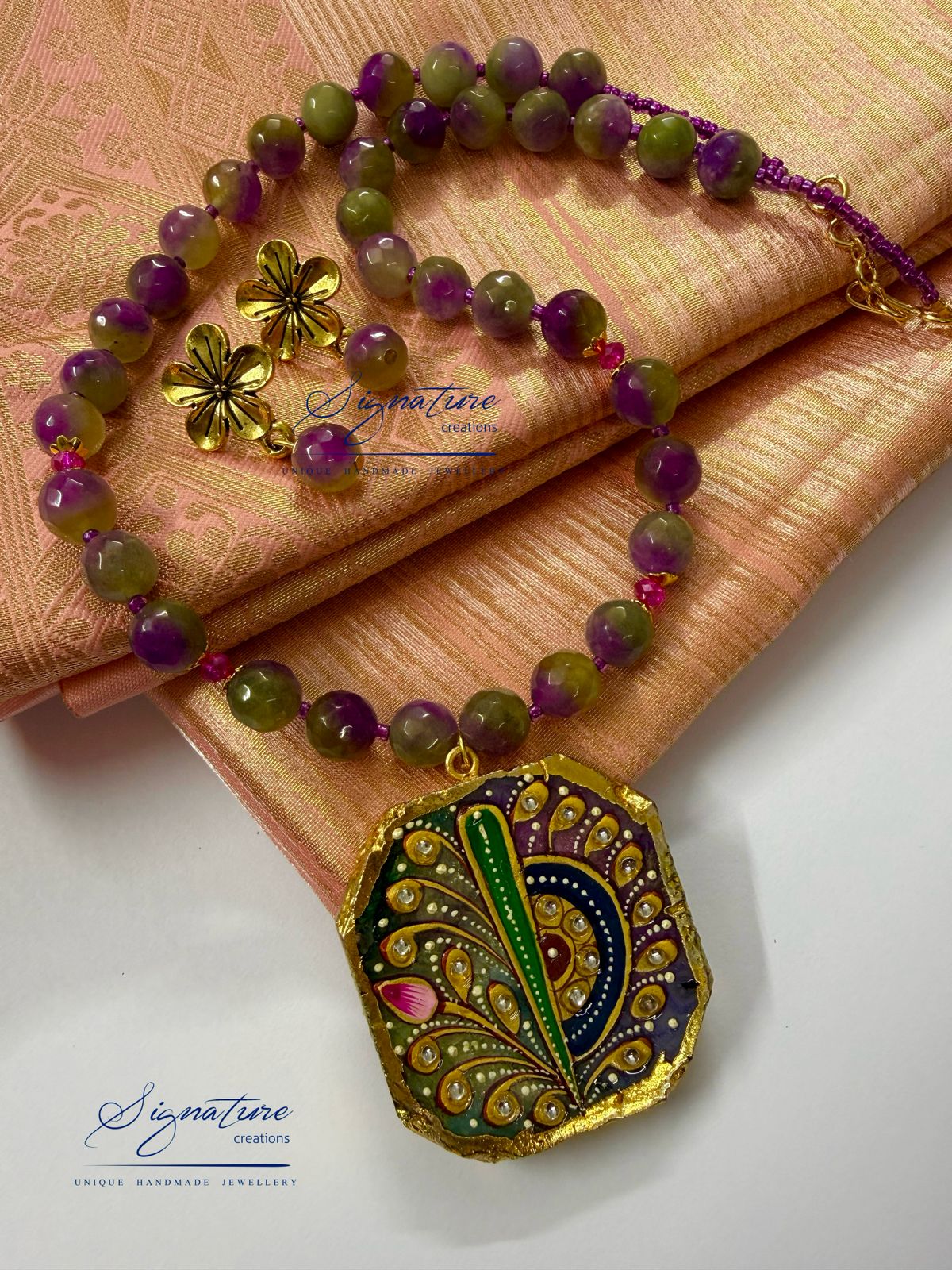 Tanjore Work Agate Set