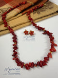 Bamboo Coral Chip Necklace