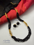 Black Crystal Multi-Strand Station Necklace