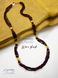 Wine Crystal Multi-Strand Station Necklace