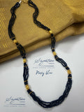 Navy Blue Crystal Multi-Strand Station Necklace