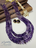Natural Amethyst Three-Layer Graduated Necklace