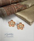 Brass Enamel Flower Studs