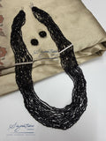 Black Hydro Crystal Multi-Layer Necklace