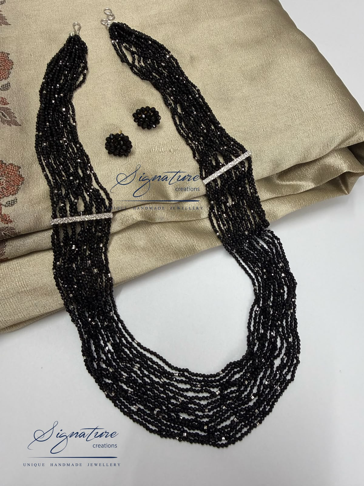 Black Hydro Crystal Multi-Layer Necklace