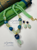 Mint and Blue Quartzite Nugget Necklace