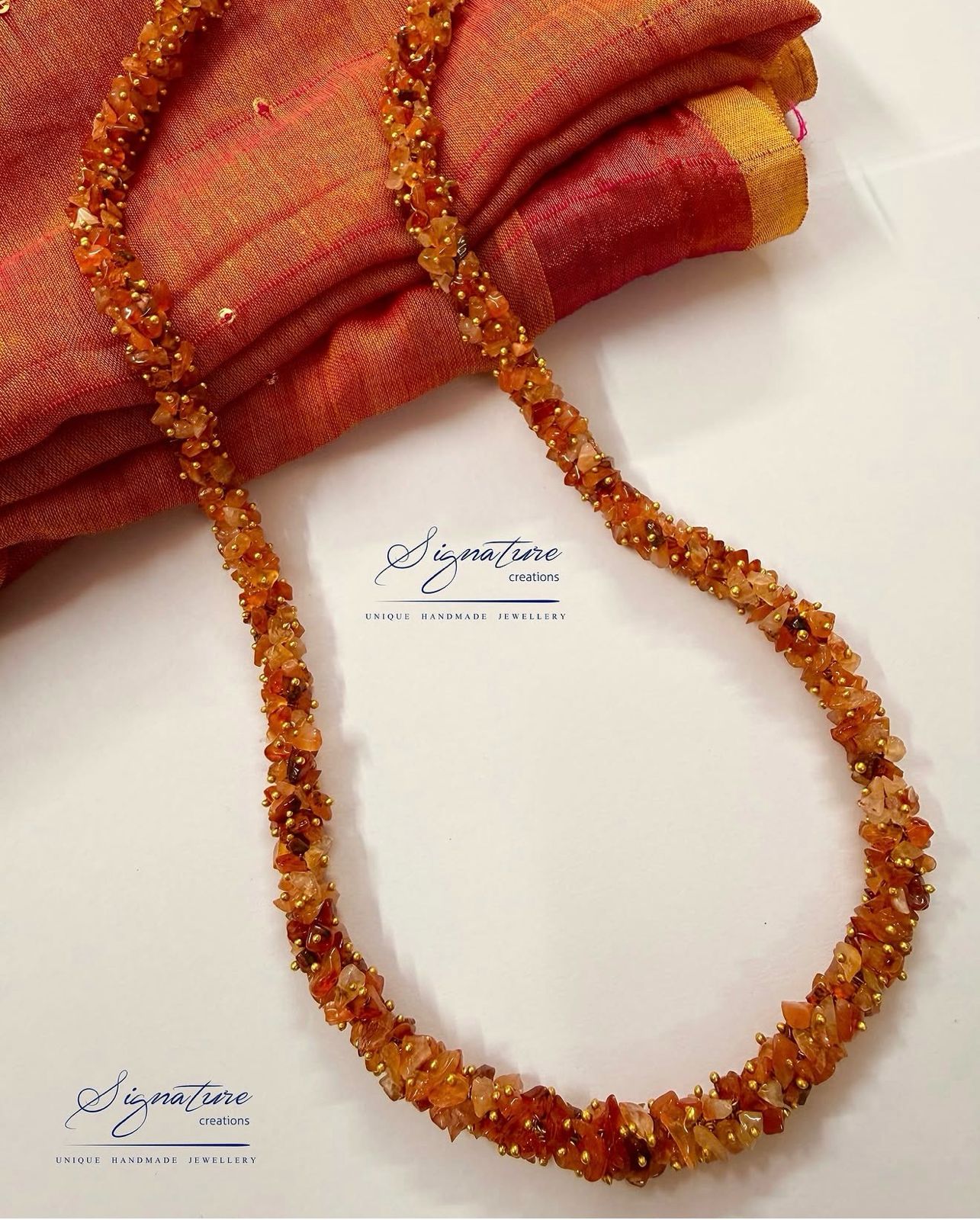 Original Carnelian Gemstone Garland Set