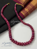 Corundum Graduated Bead Necklace — Deep Pink-Red