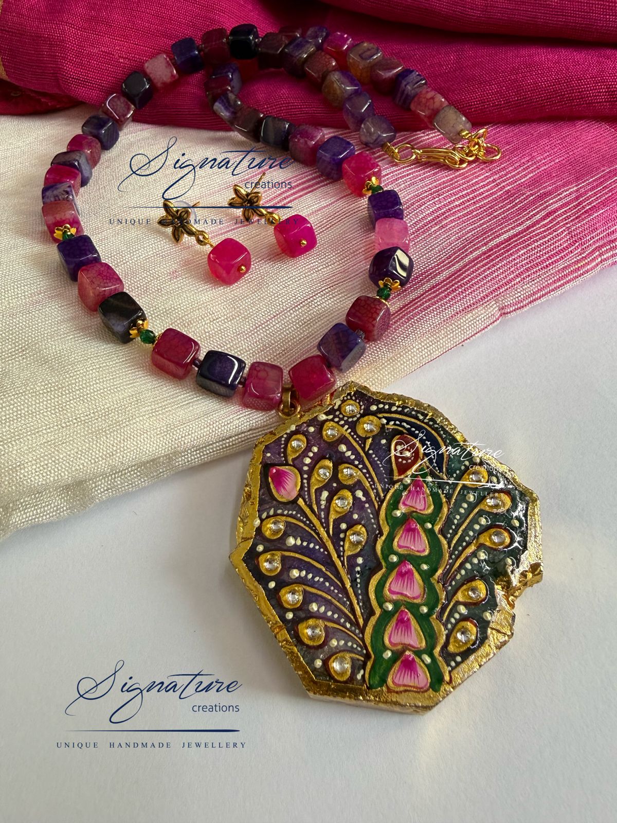 Tanjore Work Agate Set