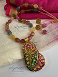 Multicolour Tanjore Painting Agate Set