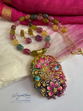 Multicolour Tanjore Painting Agate Set
