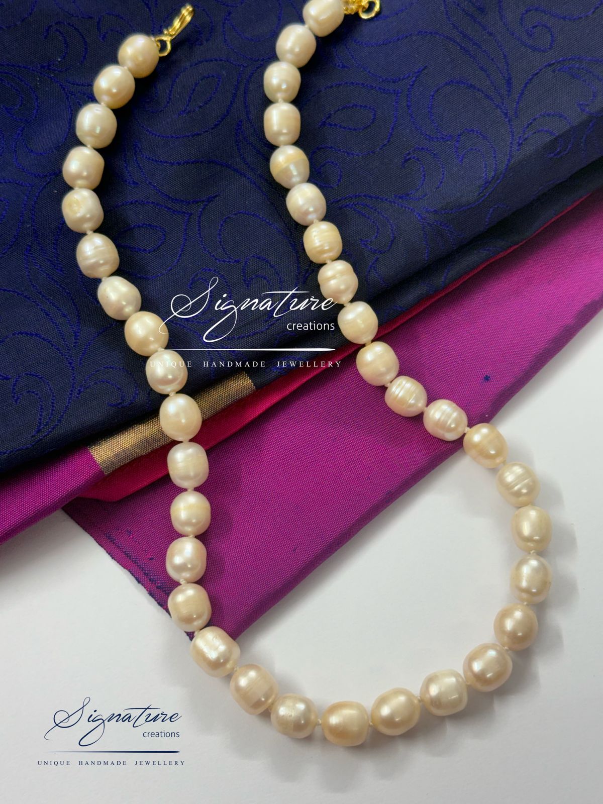 Original Freshwater Peach Tone Pearl Single Line Set