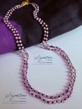 Lilac Agate and Gold Woven Two-Line Set