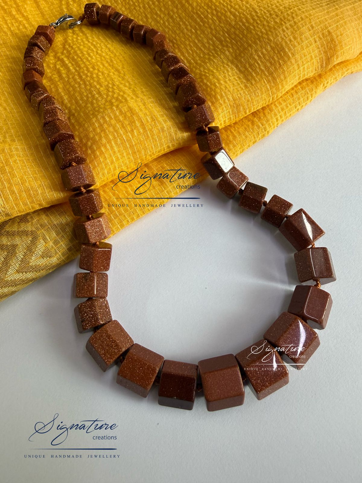 Sandstone Cube Collar Necklace